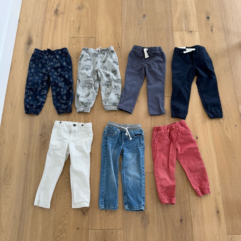 7 Pairs of Kids' Assorted Color Bottoms Set 3T